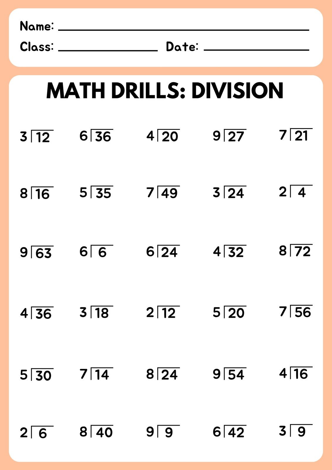 Free And Customizable Division Templates with Free Printable Division Worksheets