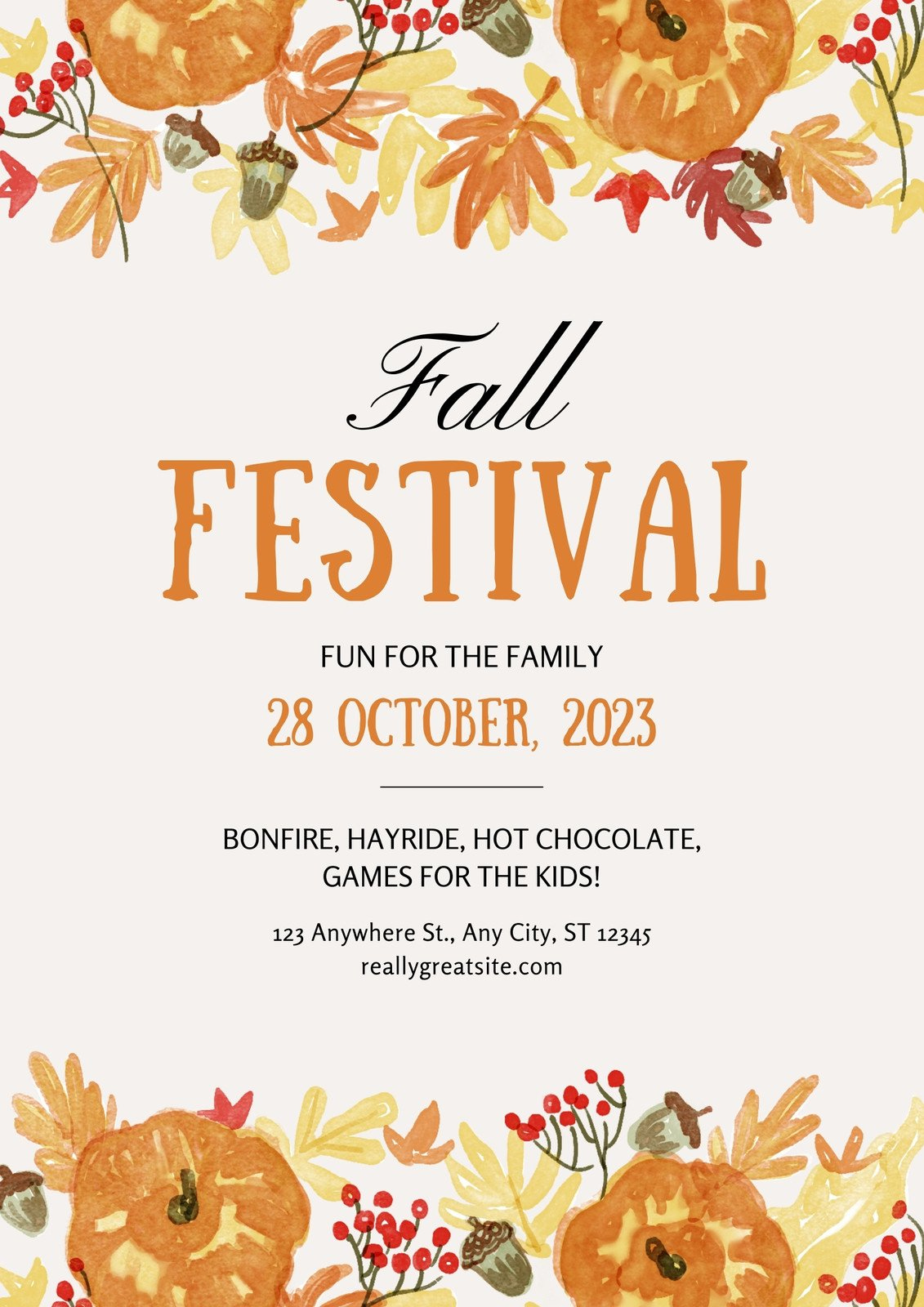 Free And Customizable Fall Templates throughout Free Printable Fall Flyer Templates