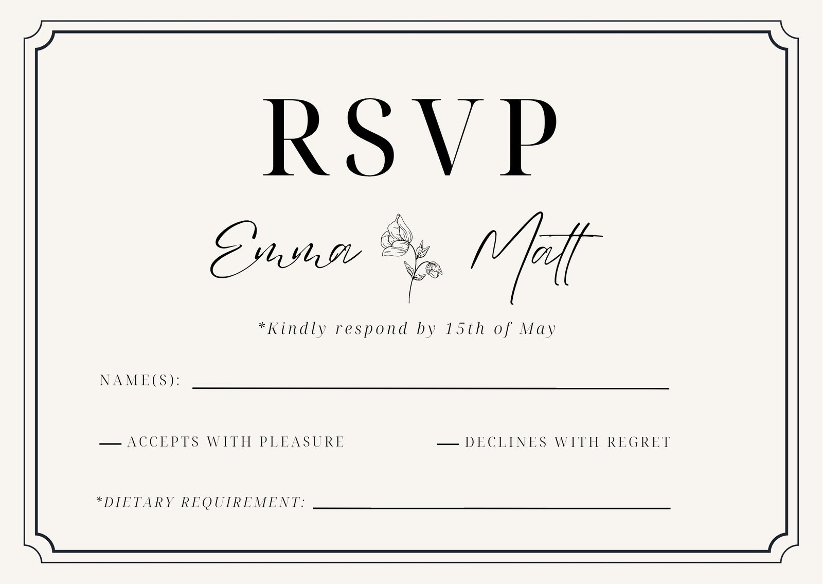 Free And Customizable Rsvp Templates for Free Printable Rsvp Cards