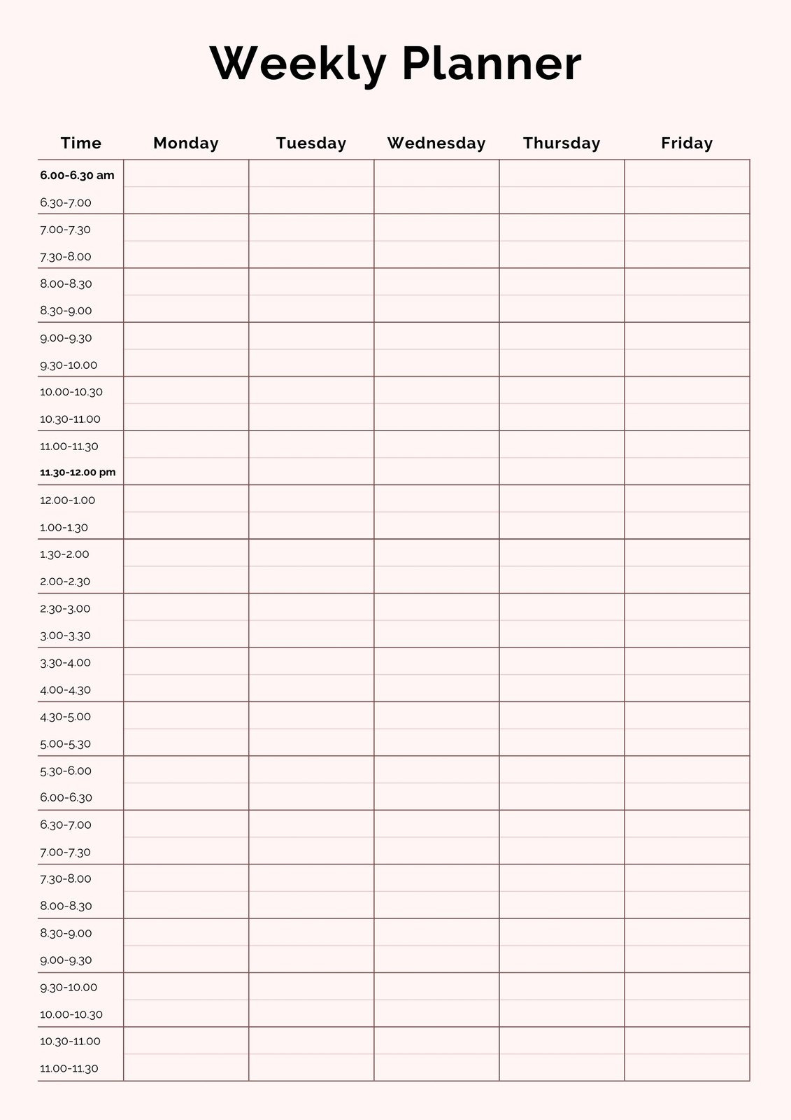 Free And Customizable Weekly Planner Templates | Canva for Free Printable Weekly Work Schedule