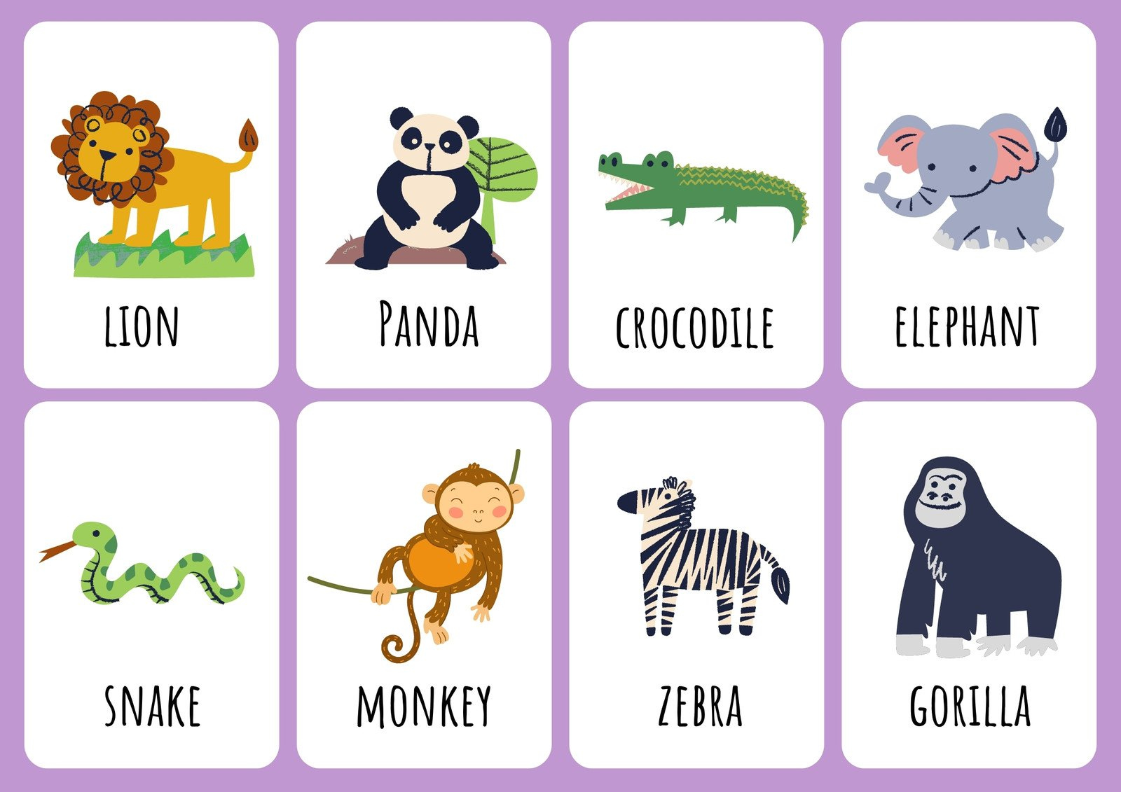 Free Animal Flashcards To Customize And Print | Canva regarding Free Printable Animal Cards