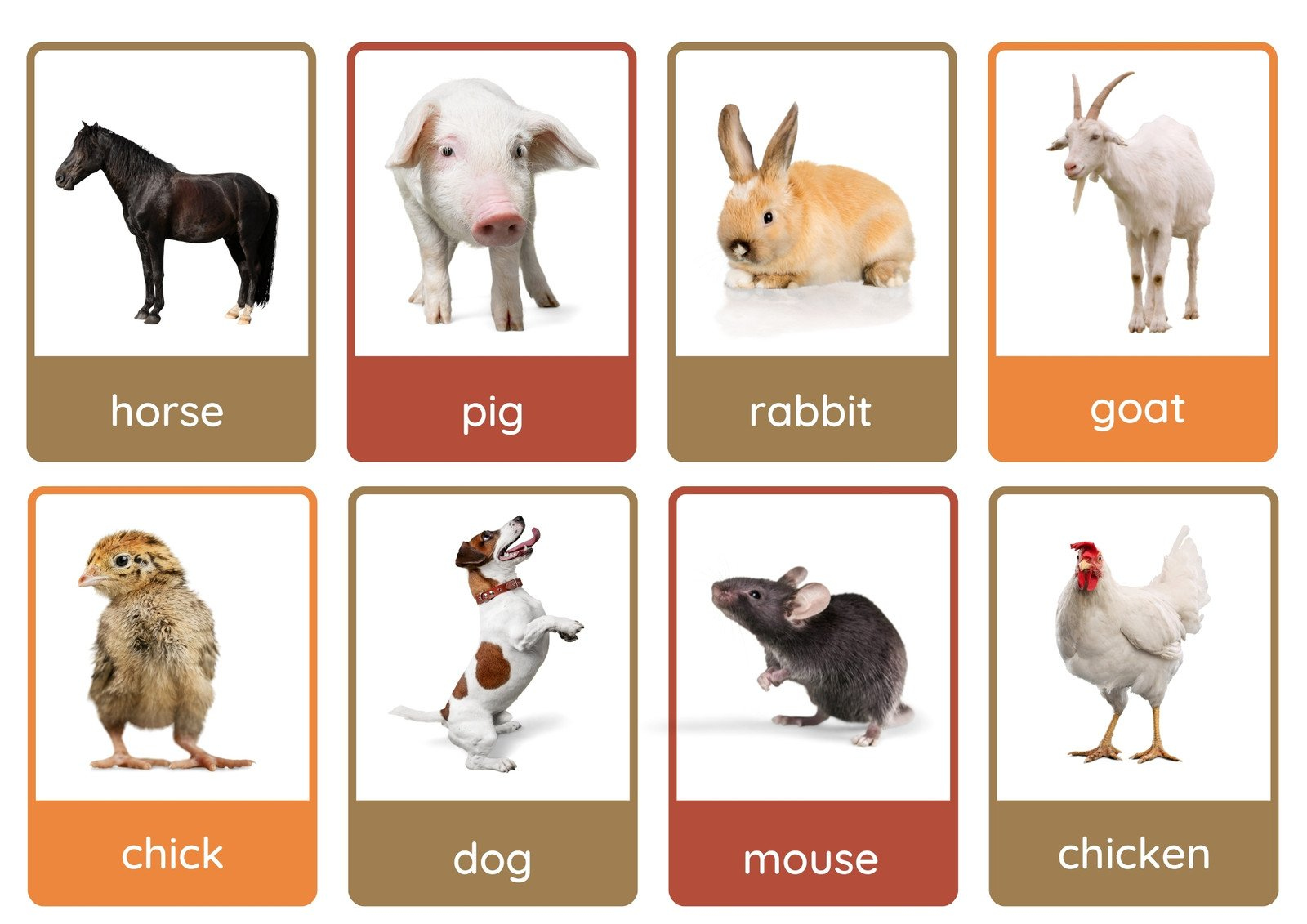 Free Animal Flashcards To Customize And Print | Canva with regard to Free Printable Farm Animal Flash Cards