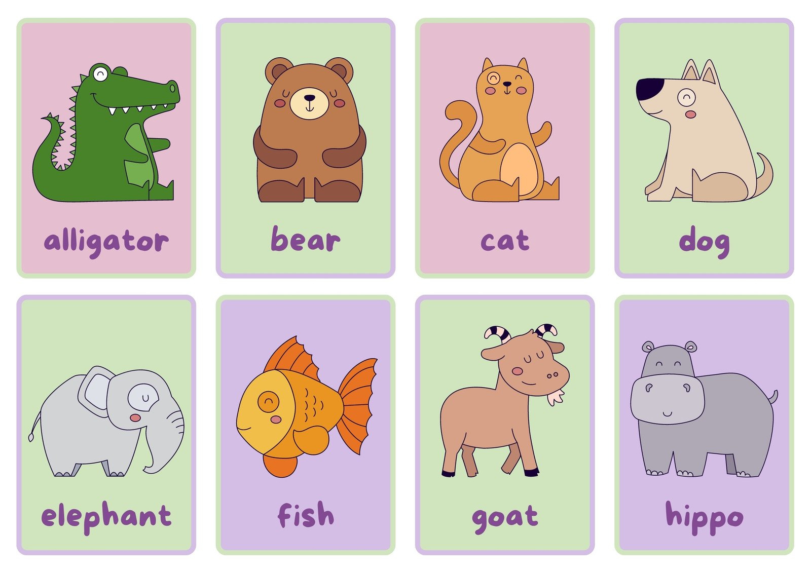 Free Animal Flashcards To Customize And Print | Canva within Free Printable Animal Cards