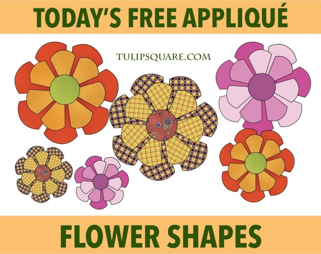 Free Appliqué Pattern - Flower Shapes - Tulipsquare for Free Printable Flower Applique Patterns