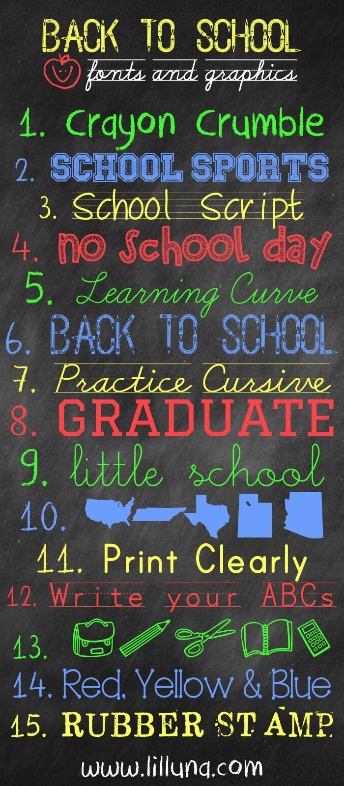 Free Back To School Fonts And Graphics – Let&amp;#039;S Diy It All – With with regard to Free Printable Fonts No Download
