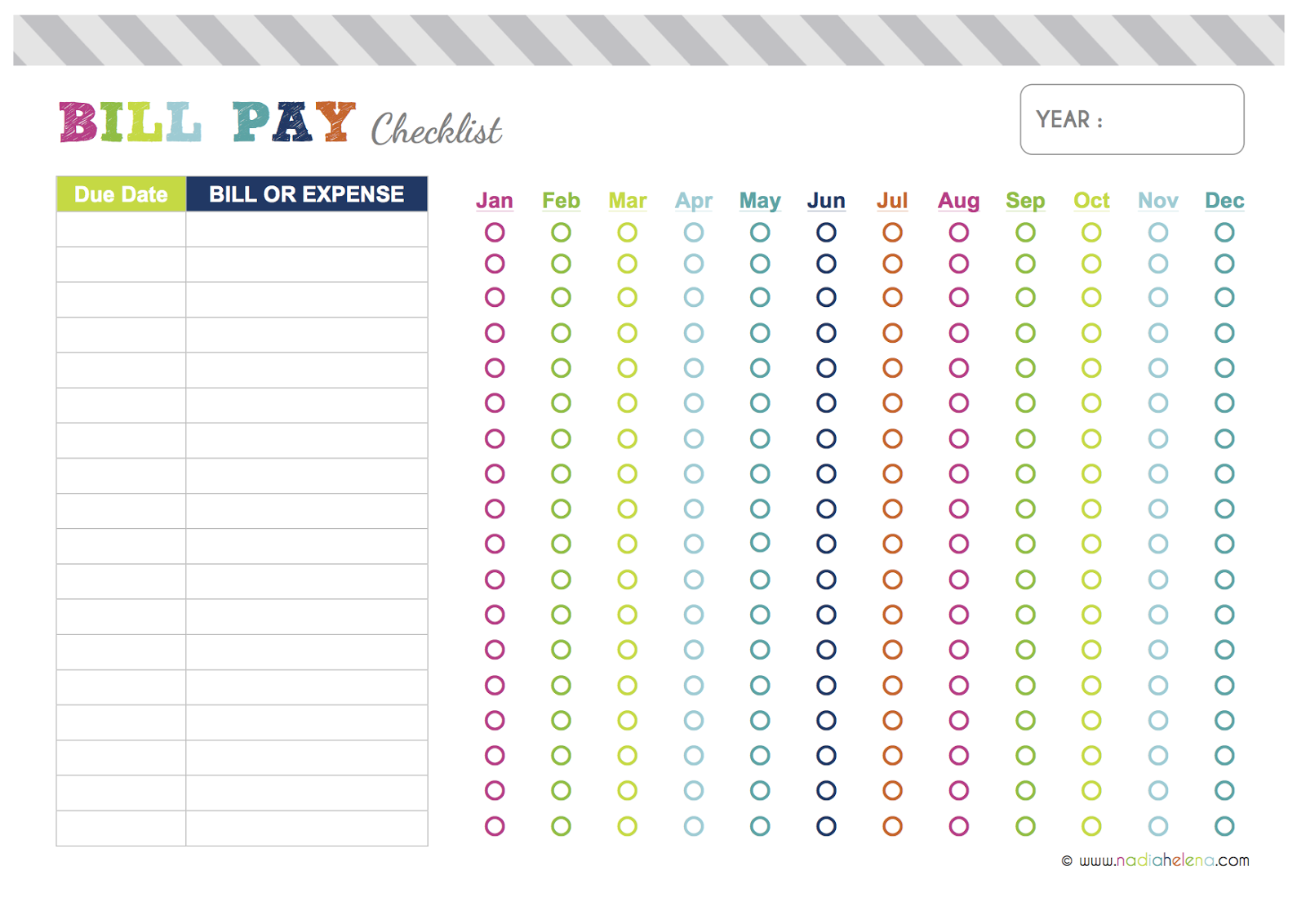 Free Bill Payment Checklist Printable - Google Search | Bill with regard to Free Printable Bill Pay Checklist