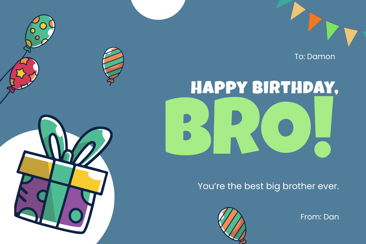 Free Birthday Card For Brother Templates &amp;amp; Examples - Edit Online for Free Printable Birthday Cards for Brother