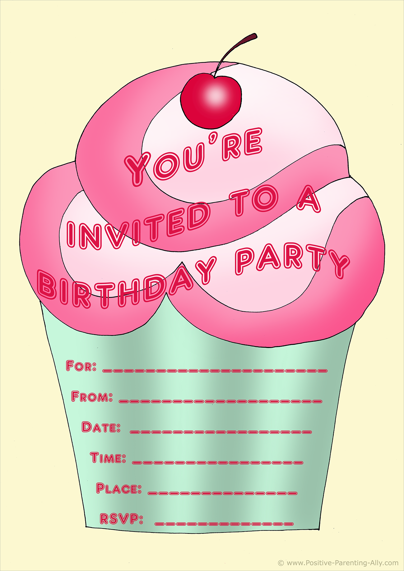 Free Birthday Party Invites For Kids In High Print Quality inside Free Printable Girl Birthday Invitations