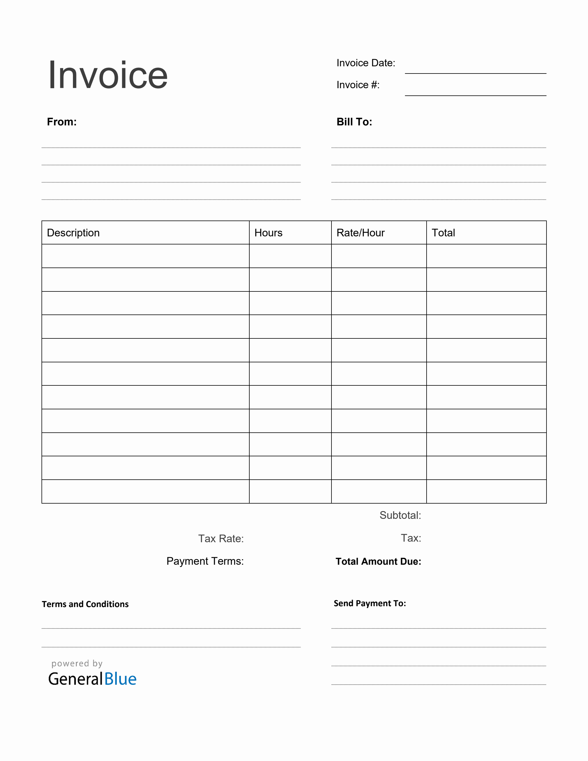 Free Blank Invoice Template In Pdf Format. It Is Printable throughout Free Bill Invoice Template Printable