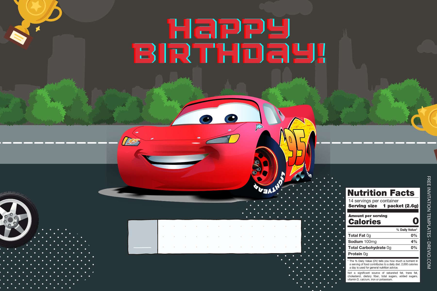 Free) Cars Canva Birthday Water Bottle Labels | Download Hundreds intended for Free Printable Disney Cars Water Bottle Labels