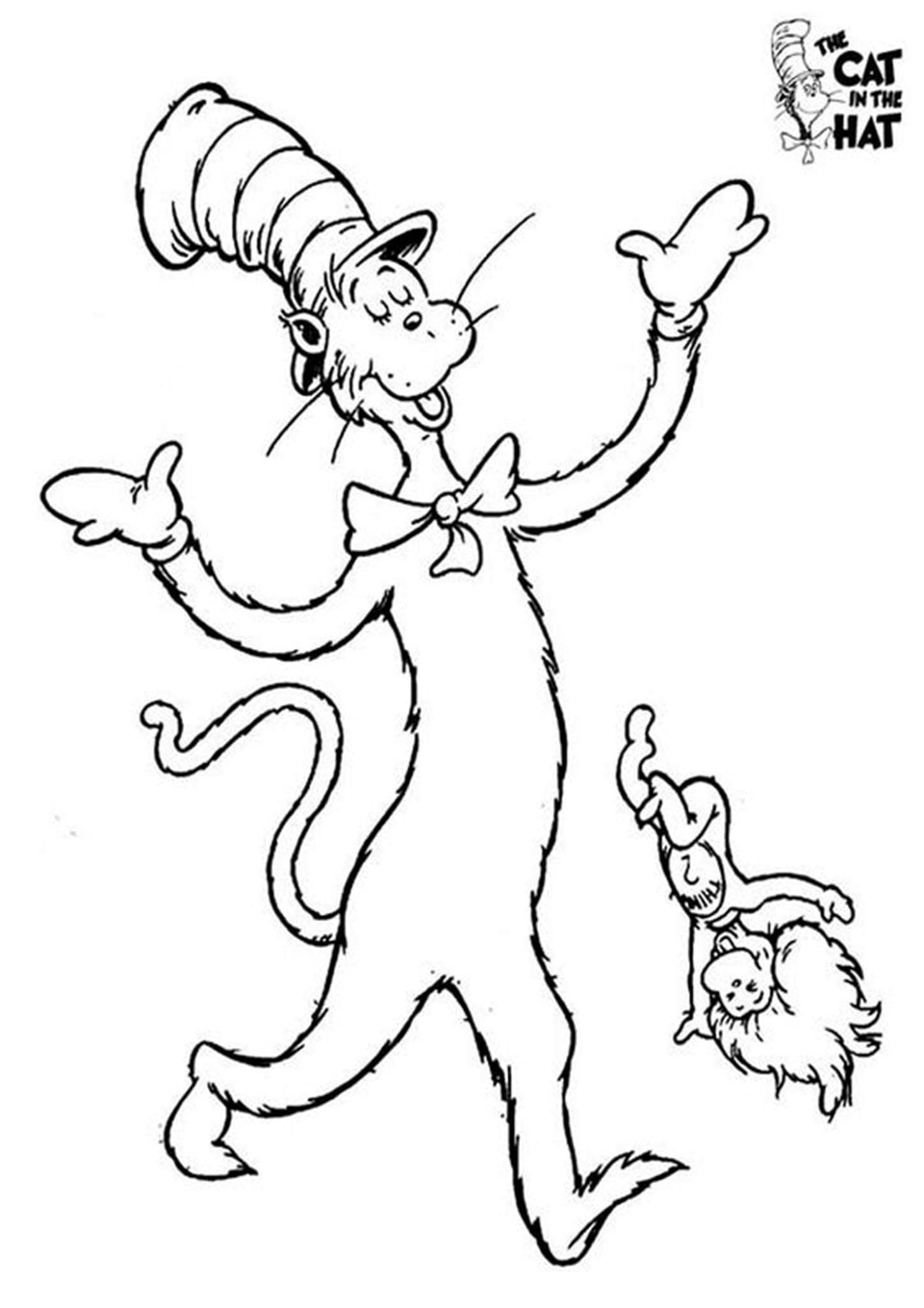 Free Cat In The Hat Coloring Pages inside Free Printable Cat in the Hat Clip Art