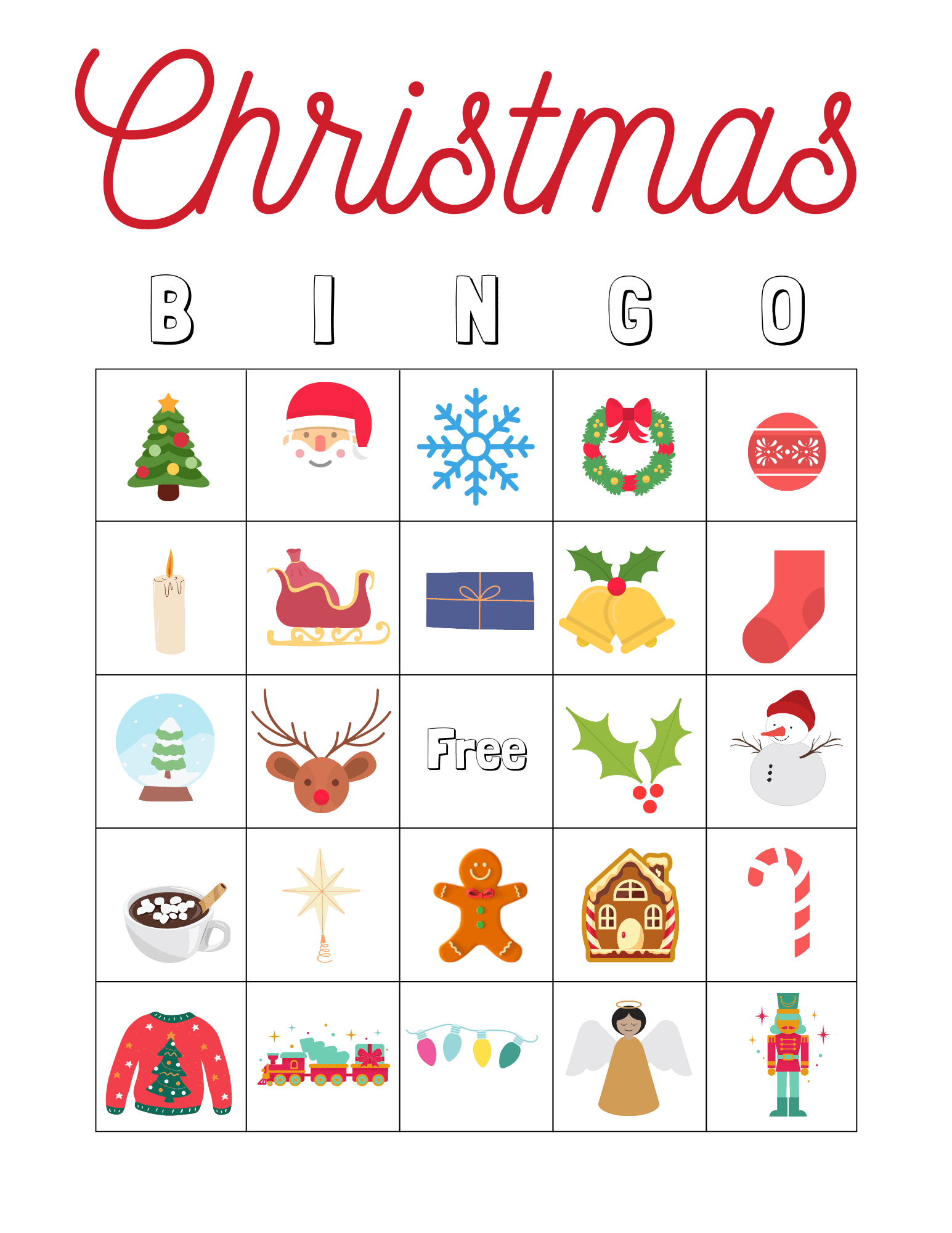 Free Christmas Bingo For Kids - Arinsolangeathome for Christmas Bingo Game Printable Free