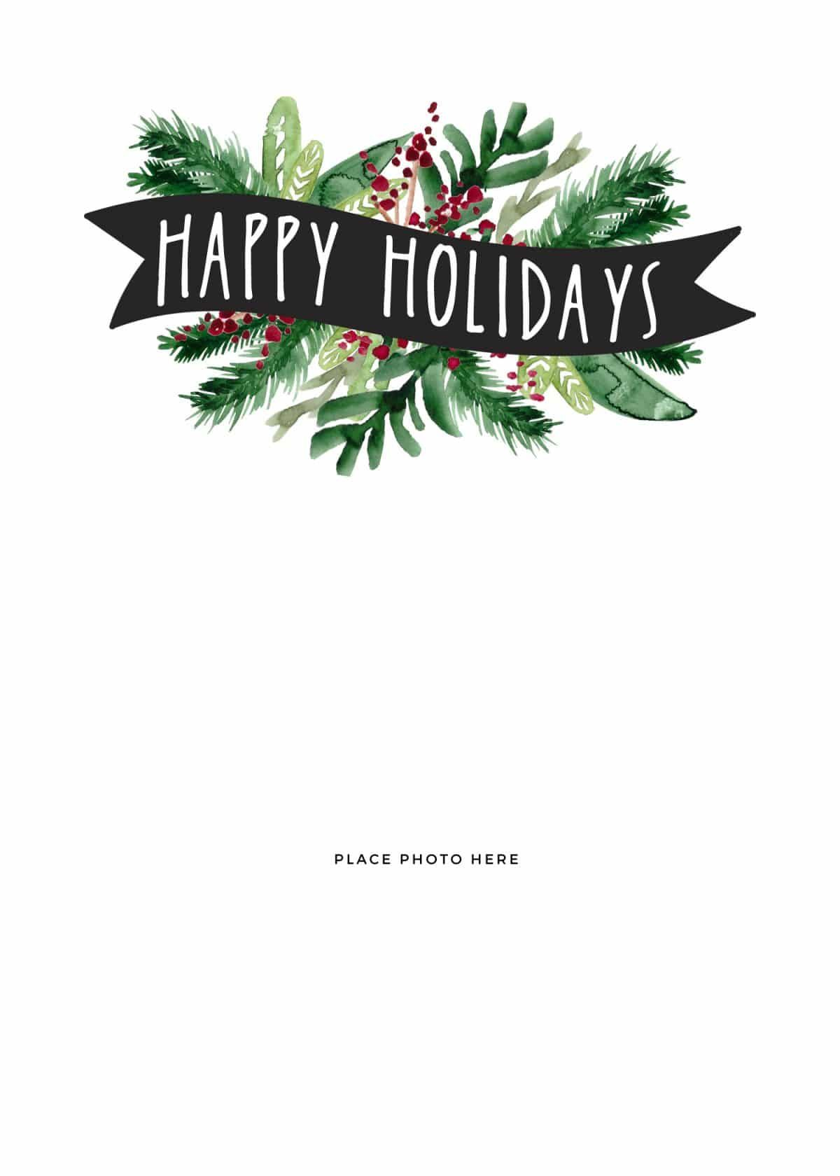 Free Christmas Card Templates throughout Free Printable Happy Holidays Greeting Cards