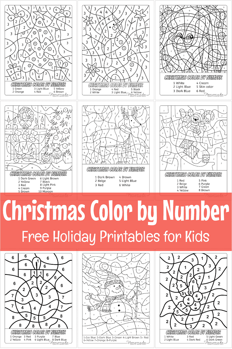 Free Christmas Colornumber Printables with regard to Free Printable Christmas Color By Number Coloring Pages