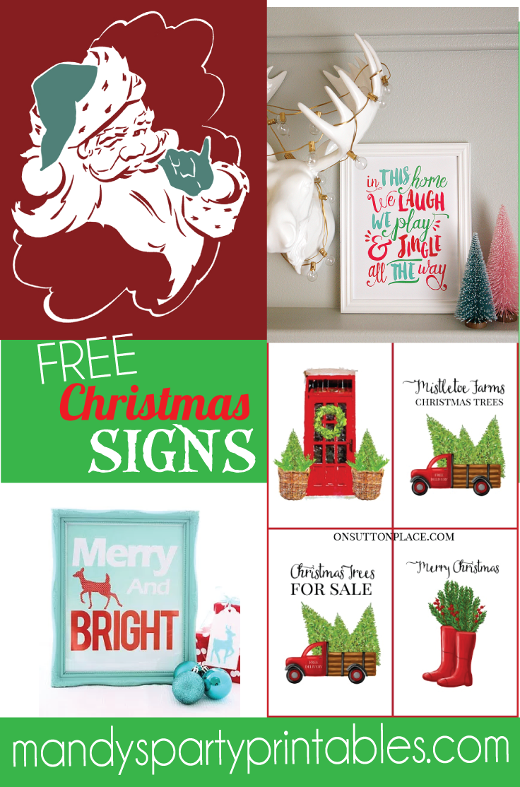 Free Christmas Printable Signs Roundup - Mandy&amp;#039;S Party Printables within Free Printable Christmas Party Signs