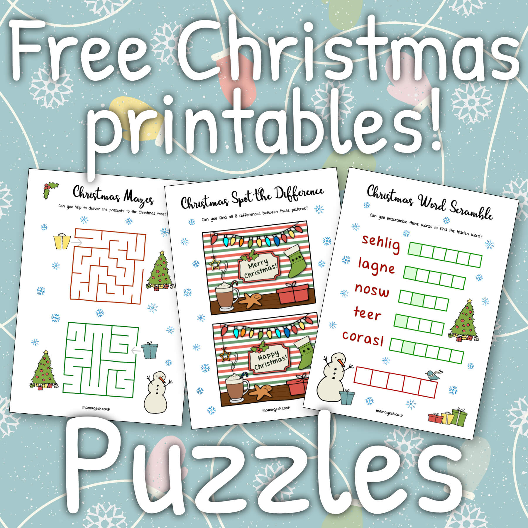 Free Christmas Printables – Puzzles | Mama Geek in Free Printable Christmas Puzzles And Games