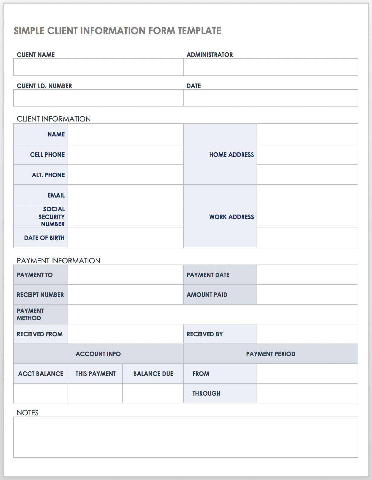 Free Client Information Forms &amp;amp; Templates | Smartsheet pertaining to Free Printable Customer Information Sheets