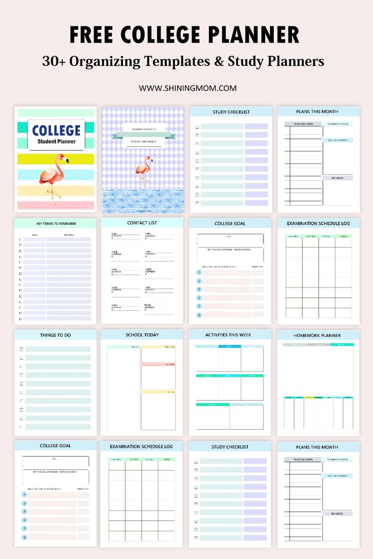 Free College Planner 2024-2025 | Best Printable Templates within Free Printable Student Planner 2025