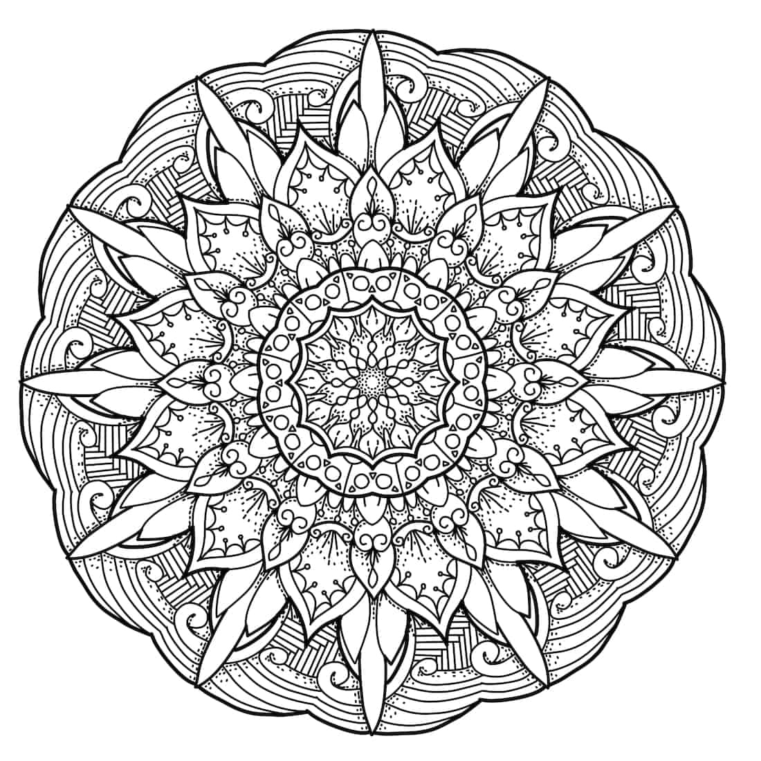 Free Coloring Pages For You To Print - Monday Mandala with Mandala Coloring Free Printable