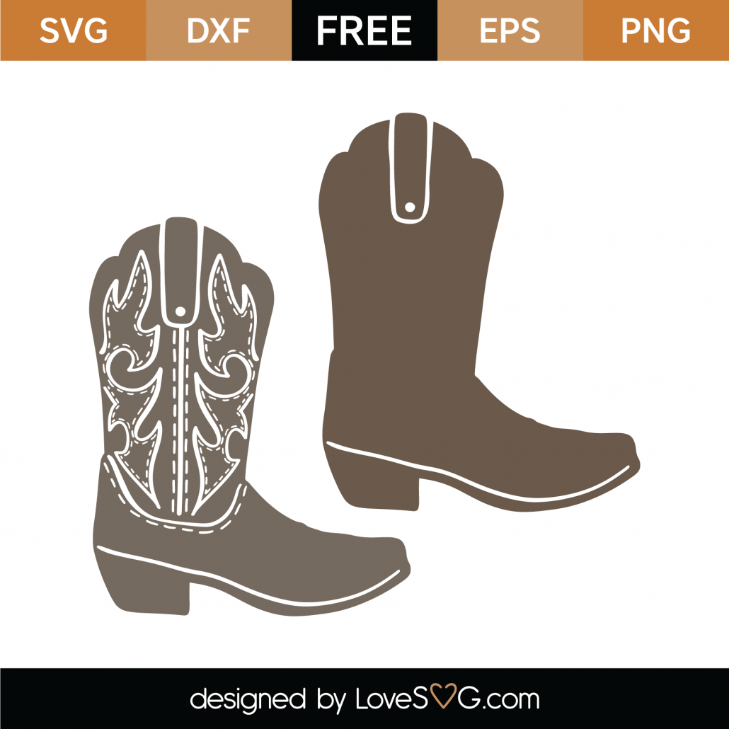 Free Cowboy Boots Svg Cut File - Lovesvg throughout Free Printable Cowboy Boot Stencil