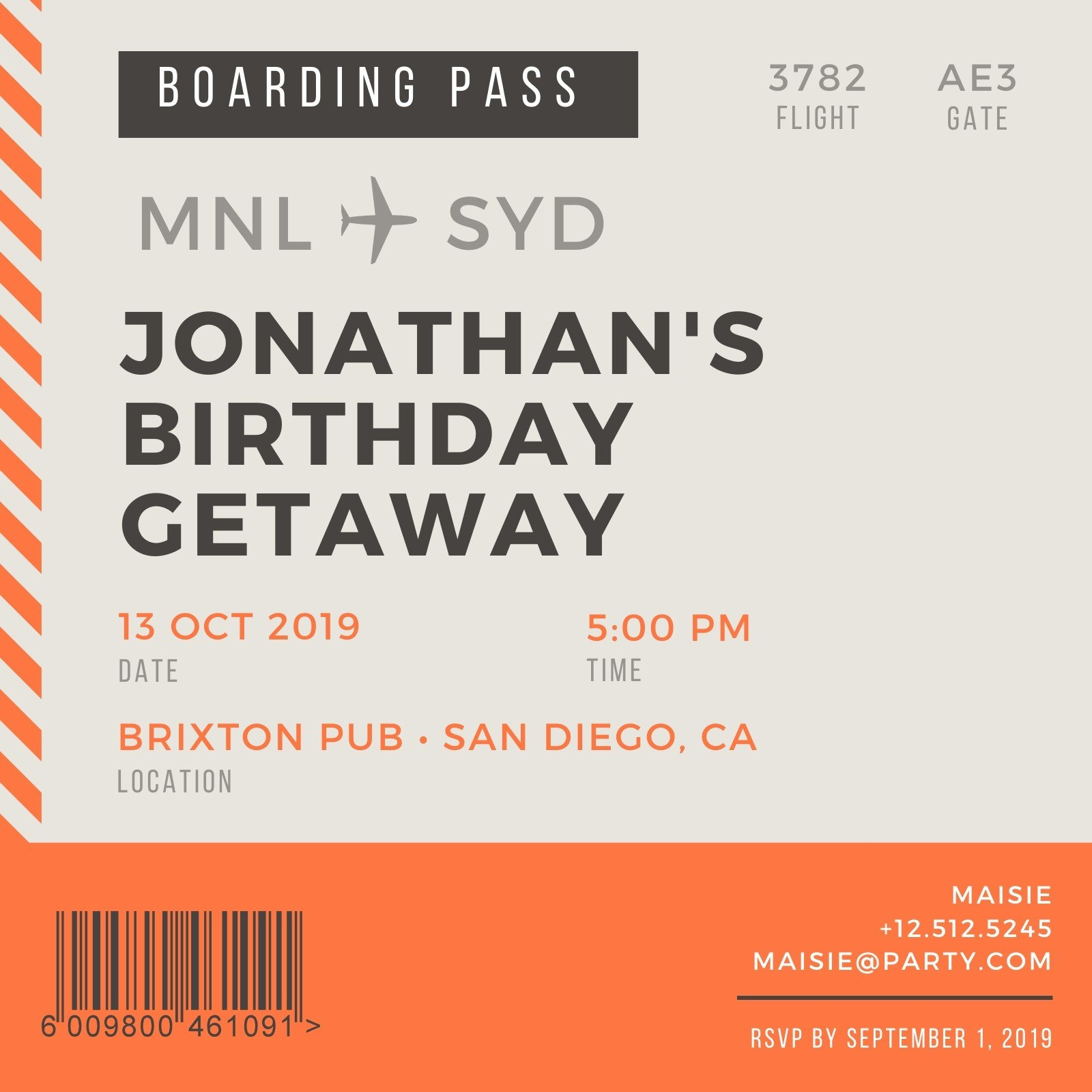 Free, Custom Printable Boarding Pass Invitation Templates | Canva in Free Printable Boarding Pass