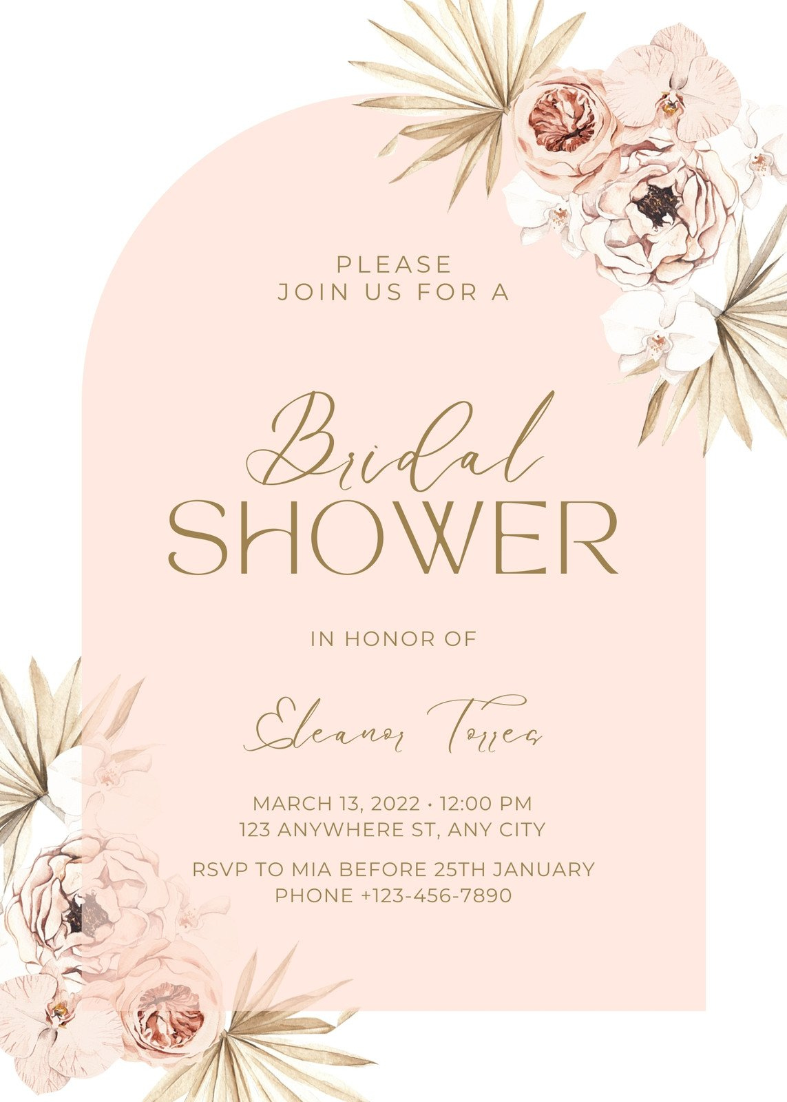 Free Custom Printable Bridal Shower Invitation Templates | Canva in Free Printable Bridal Shower Invitations