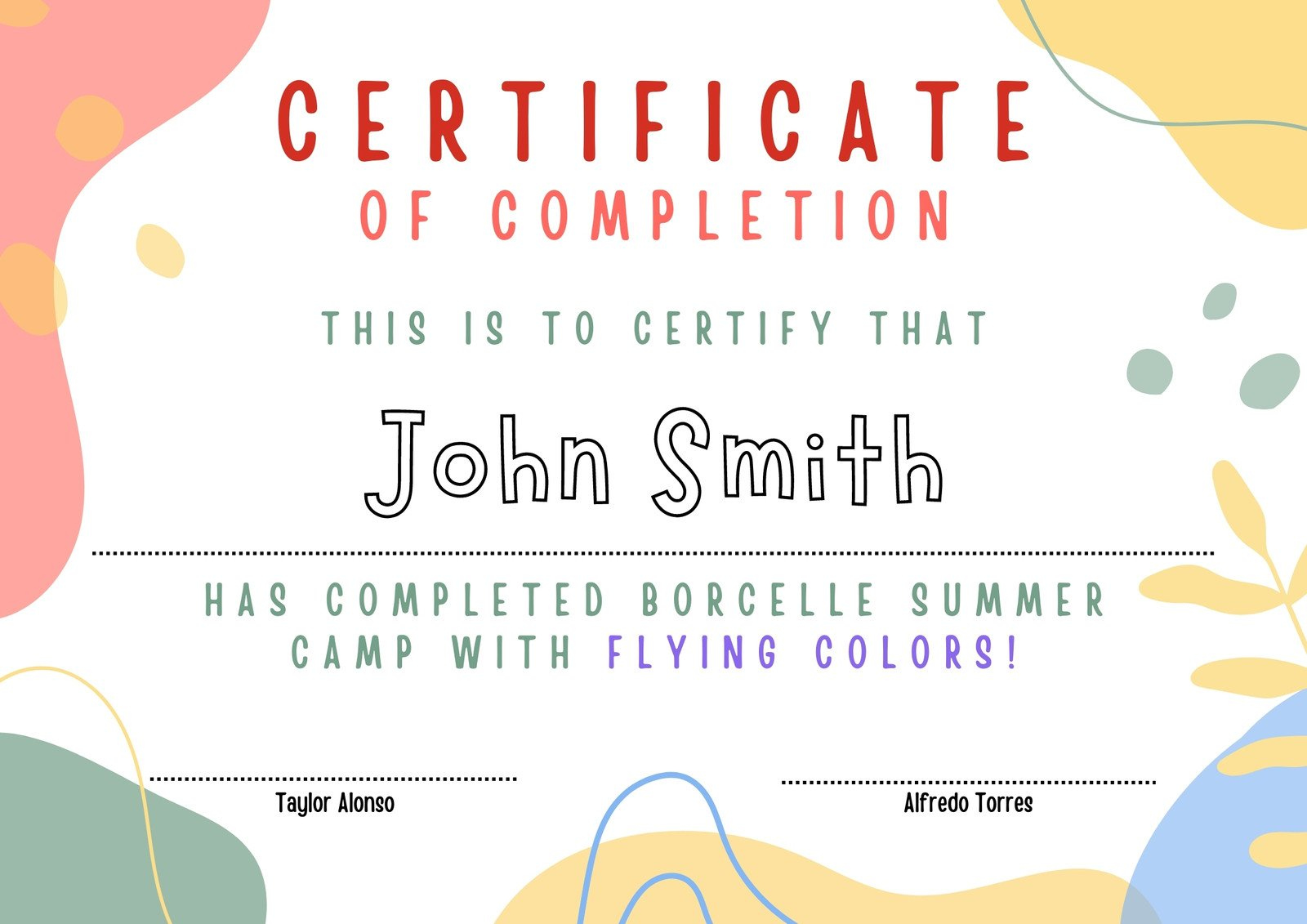 Free, Custom Printable Certificate Of Completion Templates | Canva with regard to Free Printable Camp Certificates