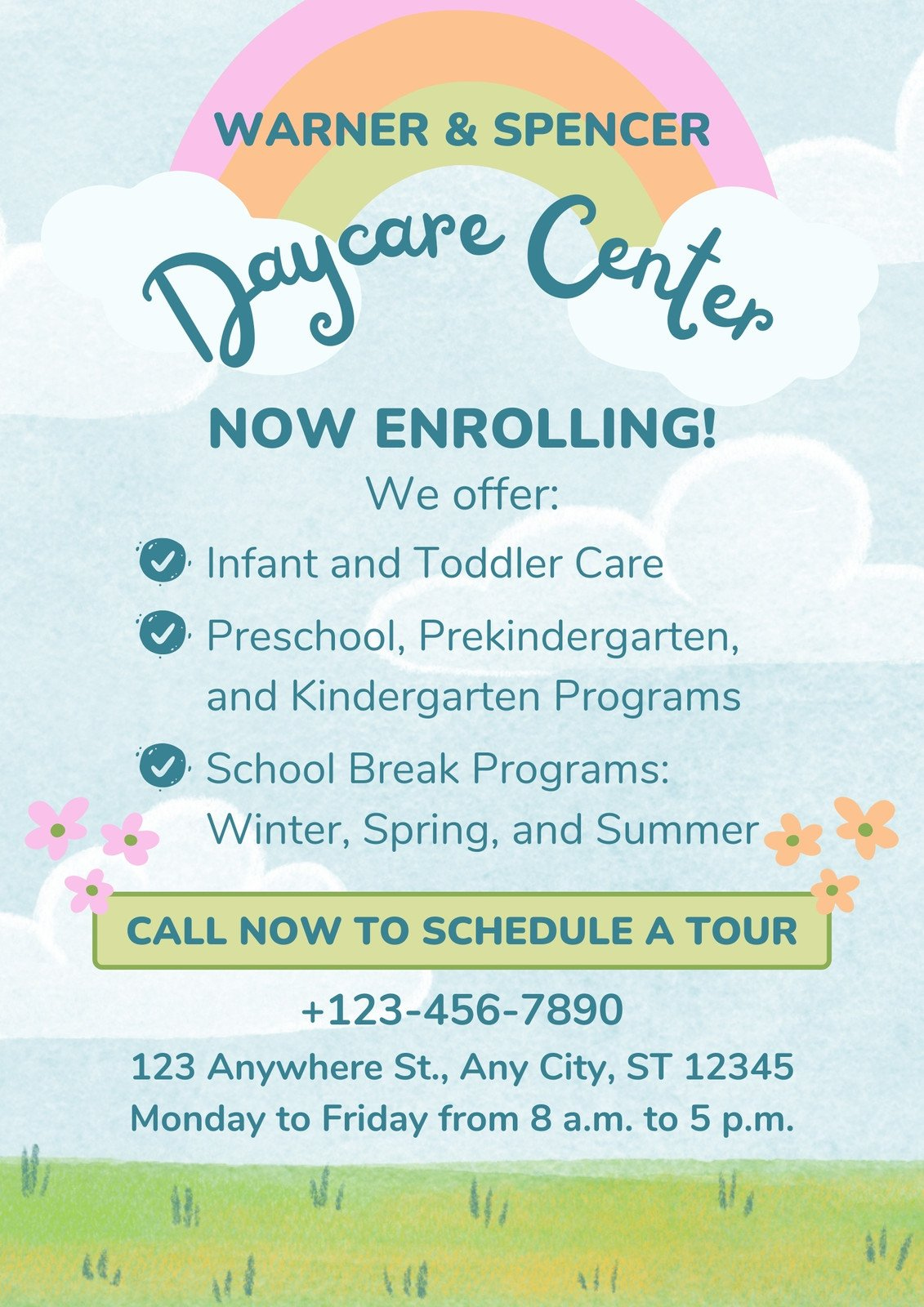 Free Custom Printable Daycare Flyer Templates | Canva with Free Printable Daycare Flyers