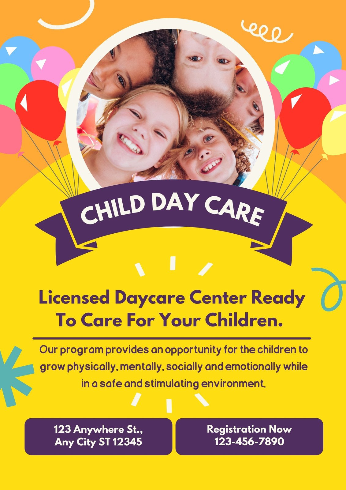 Free Custom Printable Daycare Flyer Templates | Canva within Free Printable Daycare Flyers