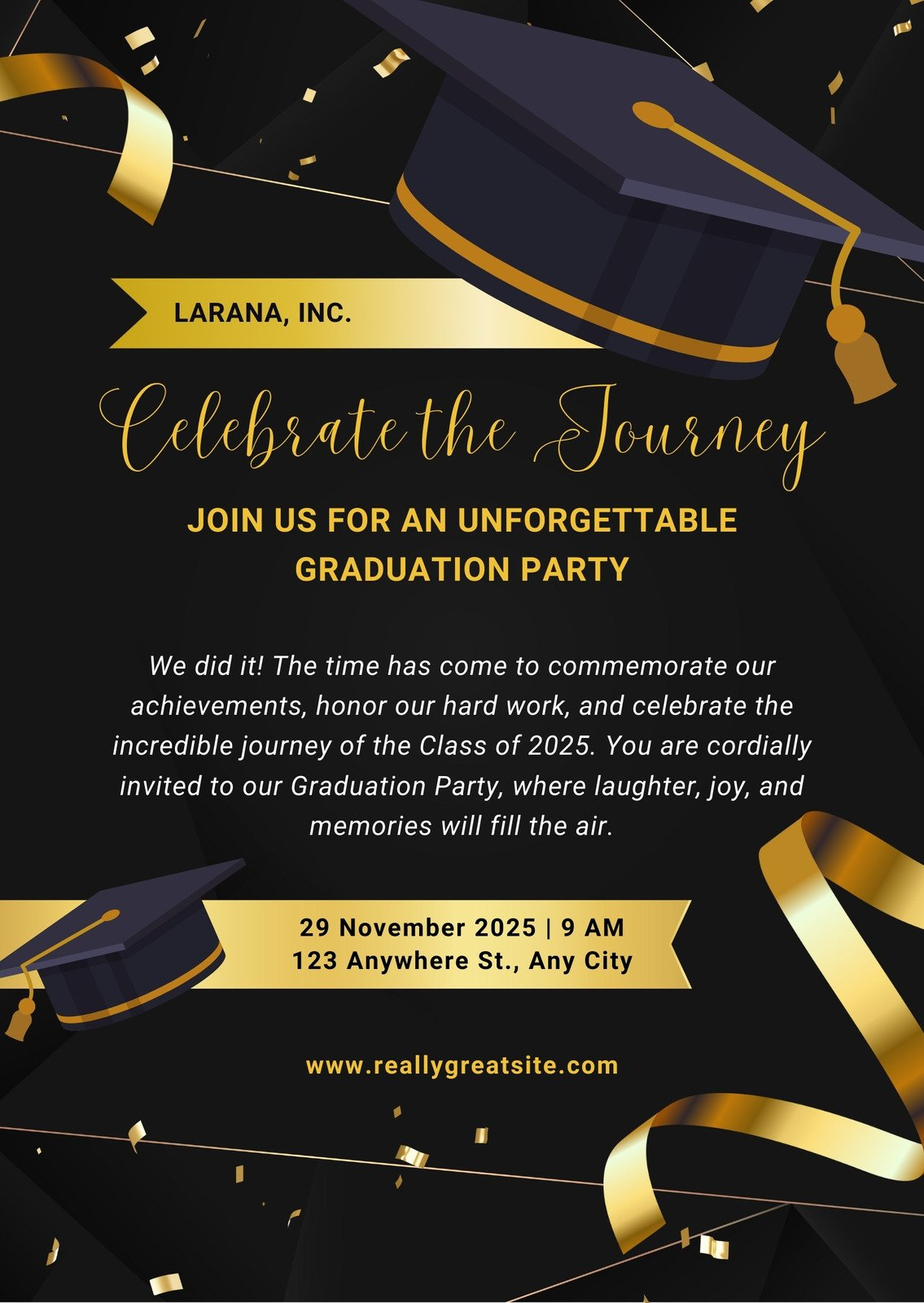 Free, Custom Printable Graduation Announcement Templates | Canva in Free Printable Graduation Invitations 2025