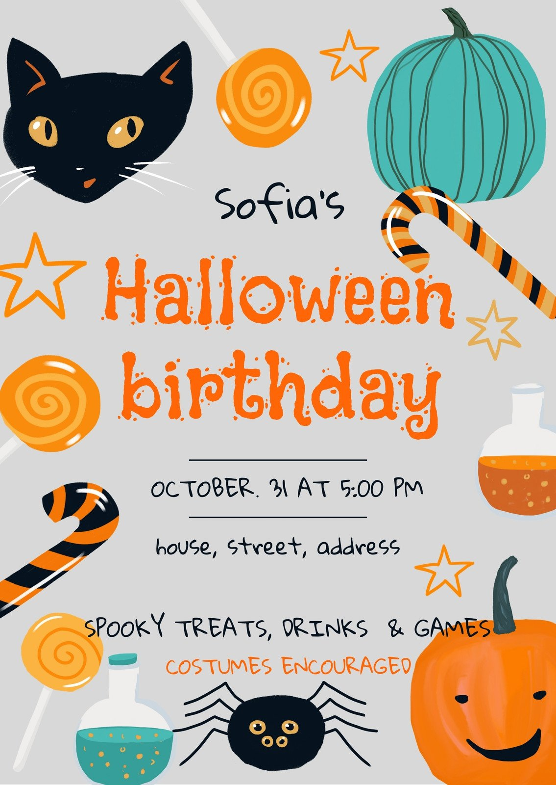Free Custom Printable Halloween Invitation Templates | Canva inside Free Printable Halloween Party Invitations