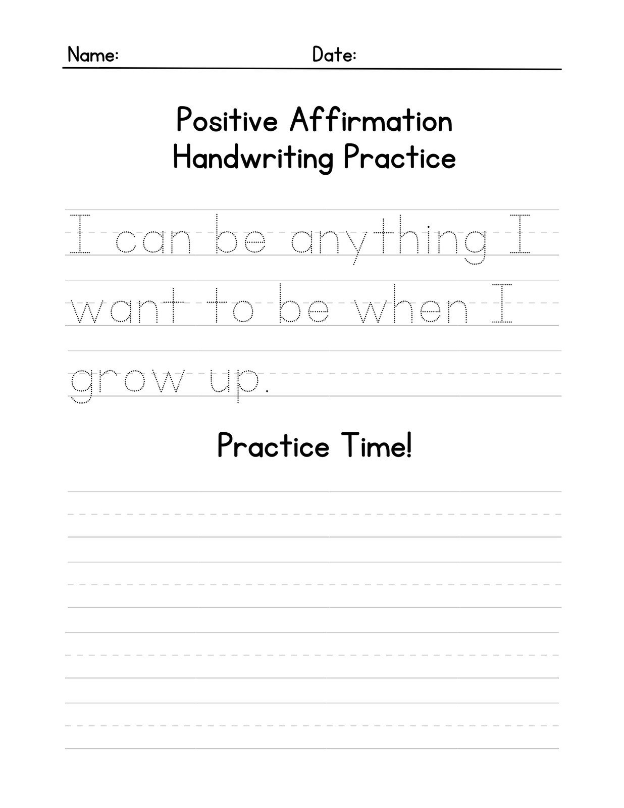 Free Custom Printable Handwriting Worksheet Templates | Canva for Free Handwriting Printables