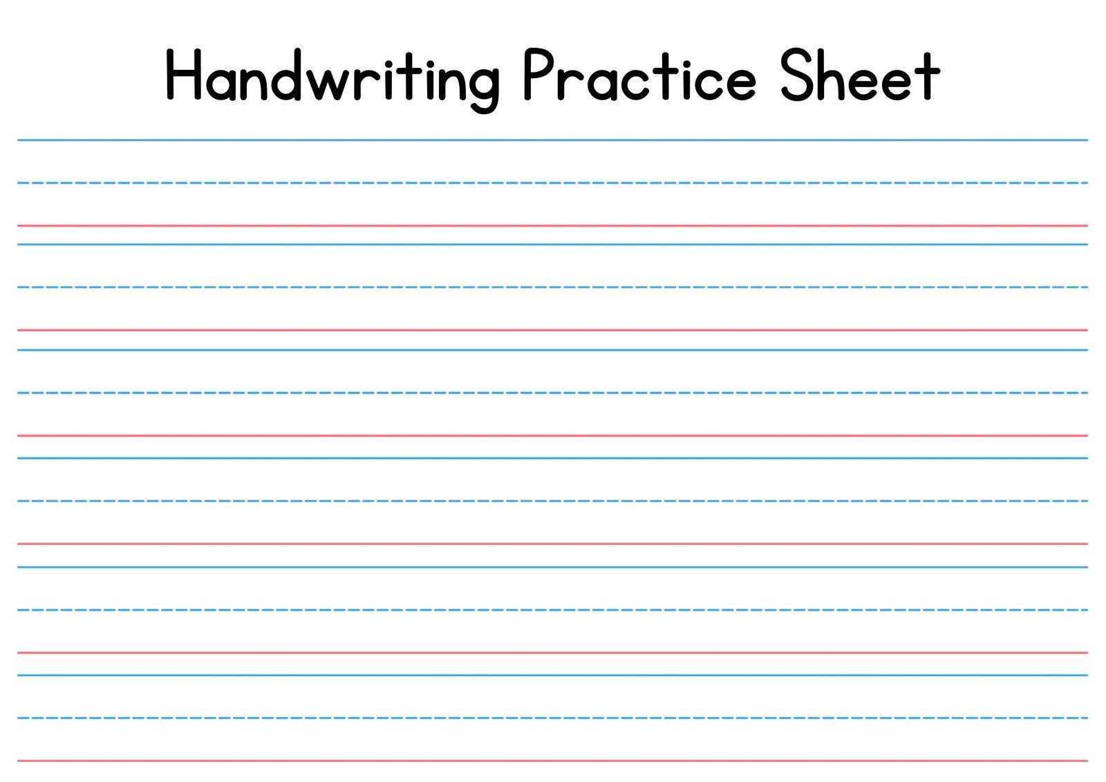 Free Custom Printable Handwriting Worksheet Templates | Canva inside Free Printable Handwriting Paper