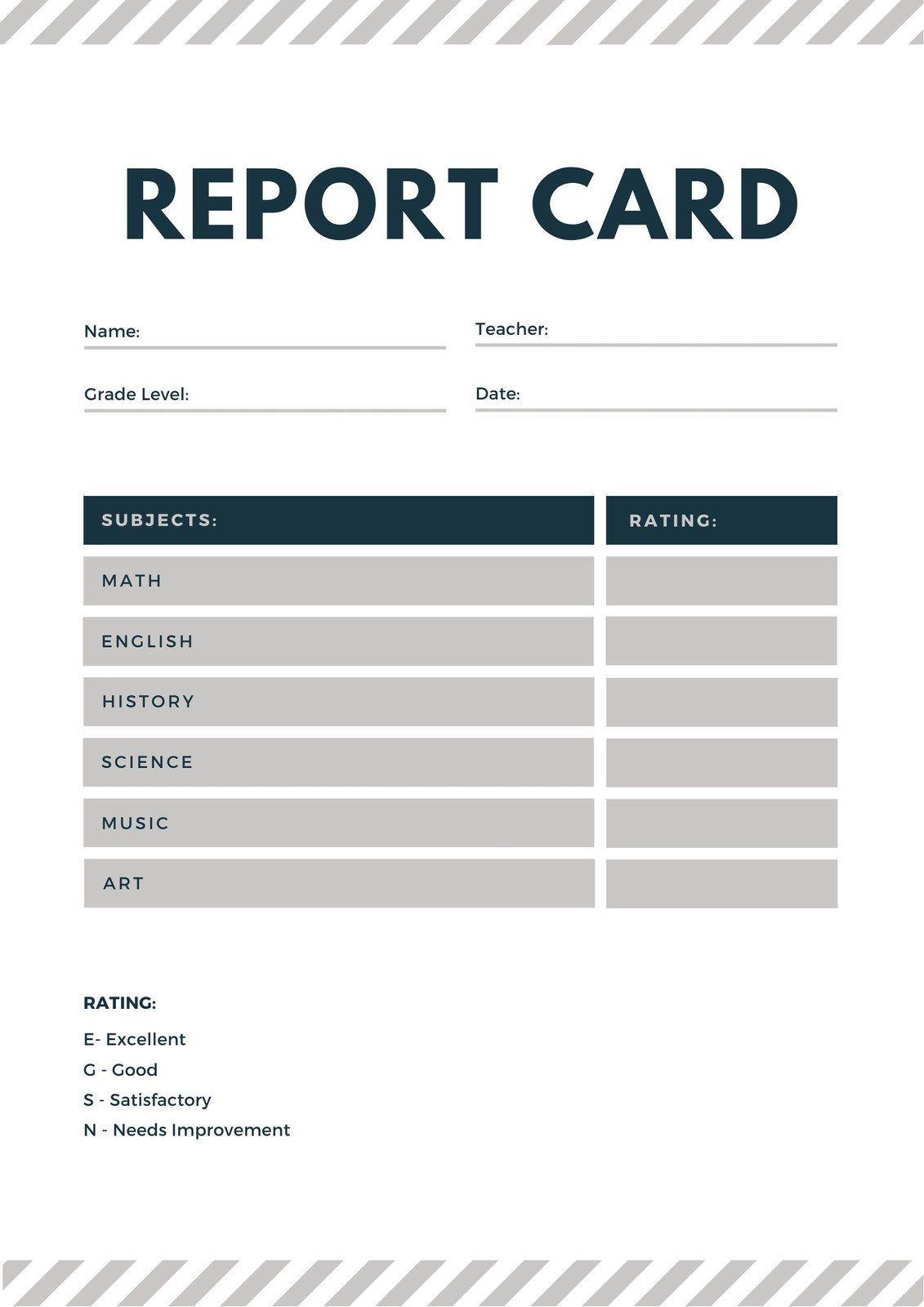 Free Custom Printable Homeschool Report Card Templates | Canva within Free Printable Grade Cards
