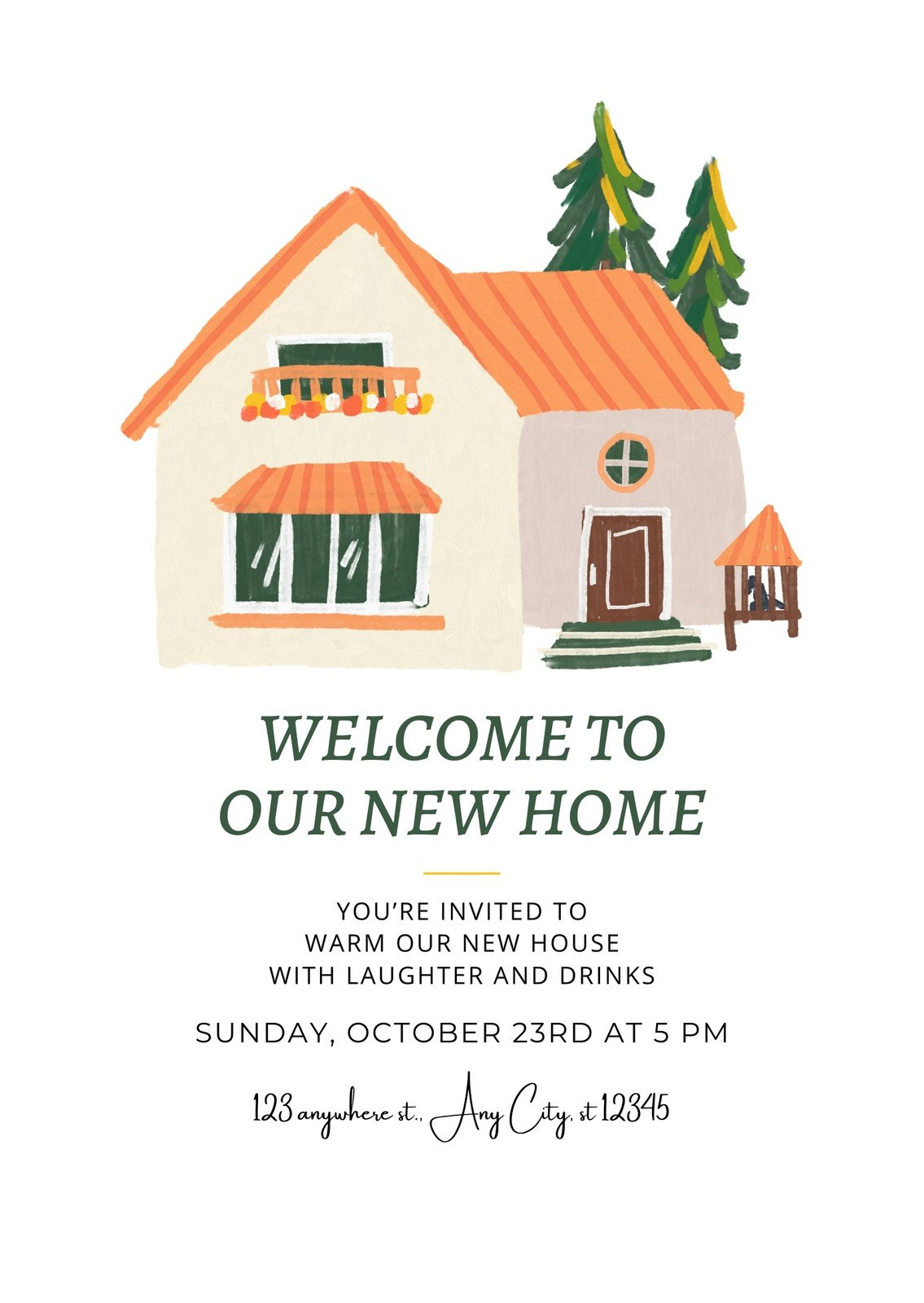 Free, Custom Printable Housewarming Invitation Templates | Canva throughout Free Printable Housewarming Invitations Cards