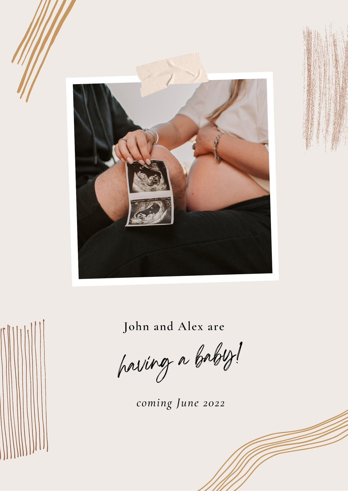 Free, Custom Printable Pregnancy Announcement Templates | Canva within Free Printable Pregnancy Announcement Cards