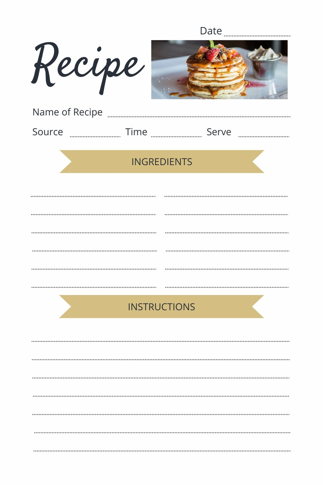 Free, Custom Printable Recipe Card Templates Online | Canva intended for Free Printable Dessert Recipes