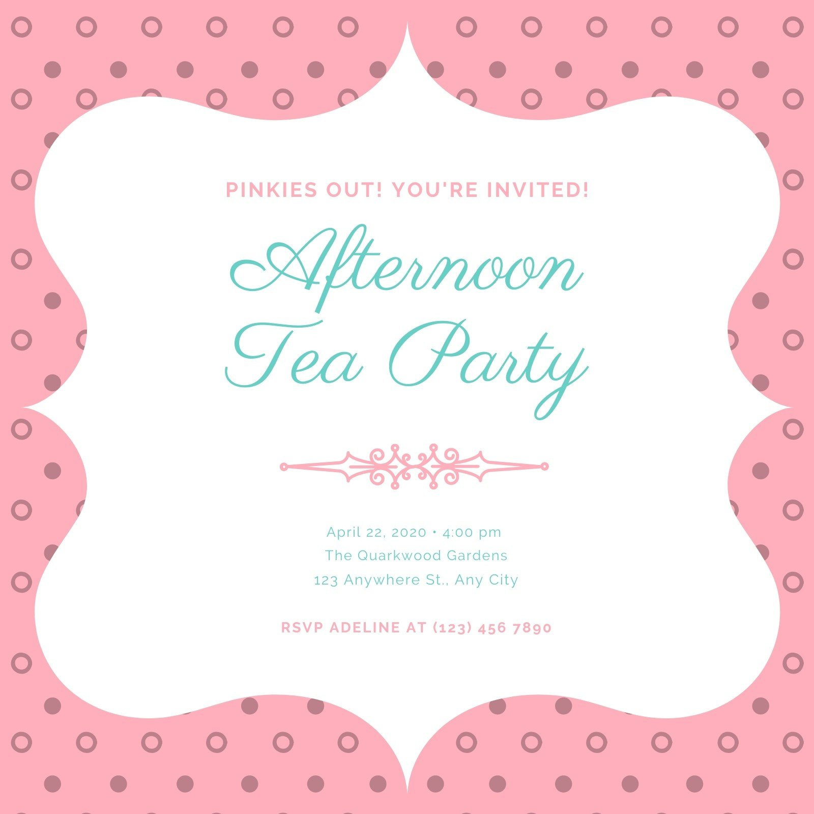 Free Custom Printable Tea Party Invitation Templates | Canva regarding Free Printable Kitchen Tea Invitation Templates