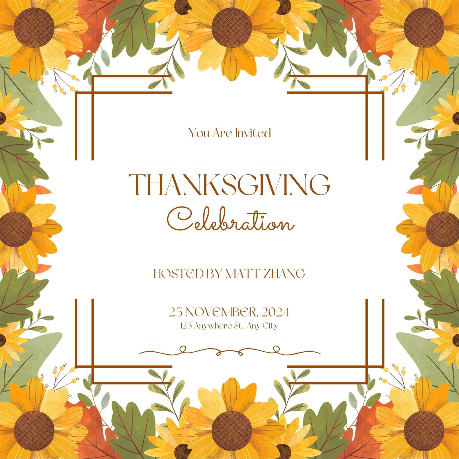 Free Custom Printable Thanksgiving Invitation Templates | Canva for Free Printable Thanksgiving Invitation Templates