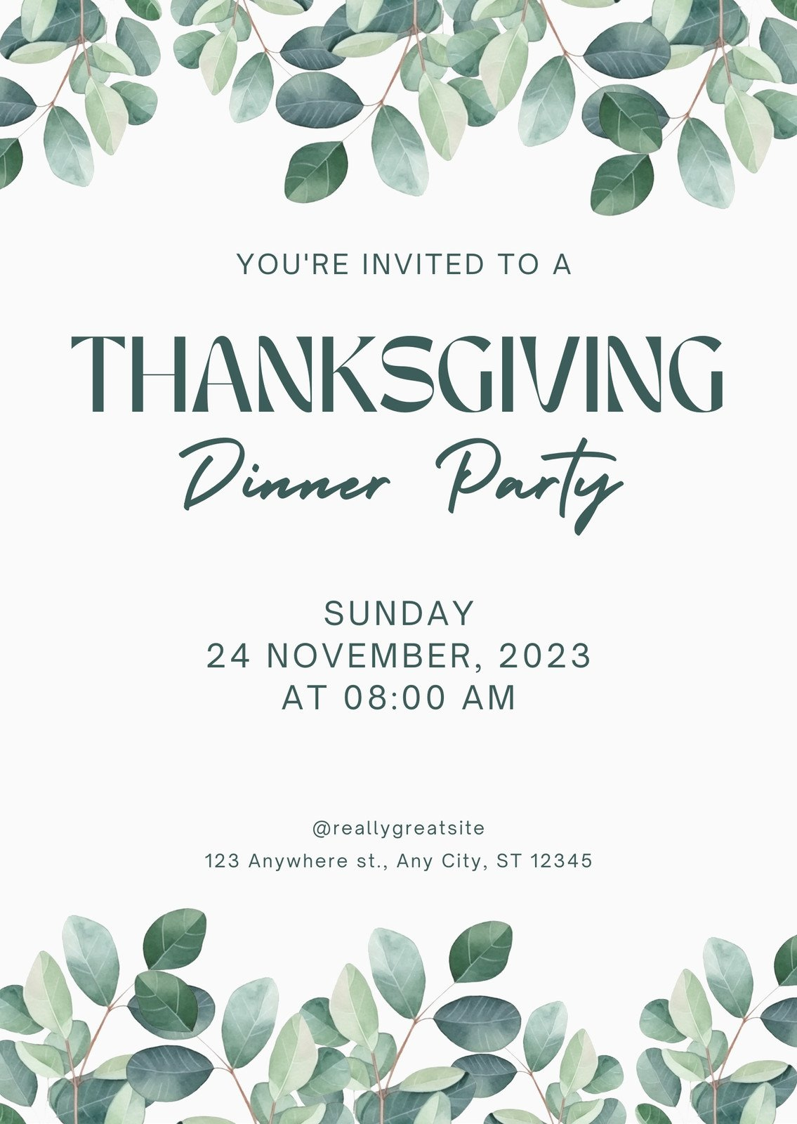 Free Custom Printable Thanksgiving Invitation Templates | Canva for Free Printable Thanksgiving Invitation Templates