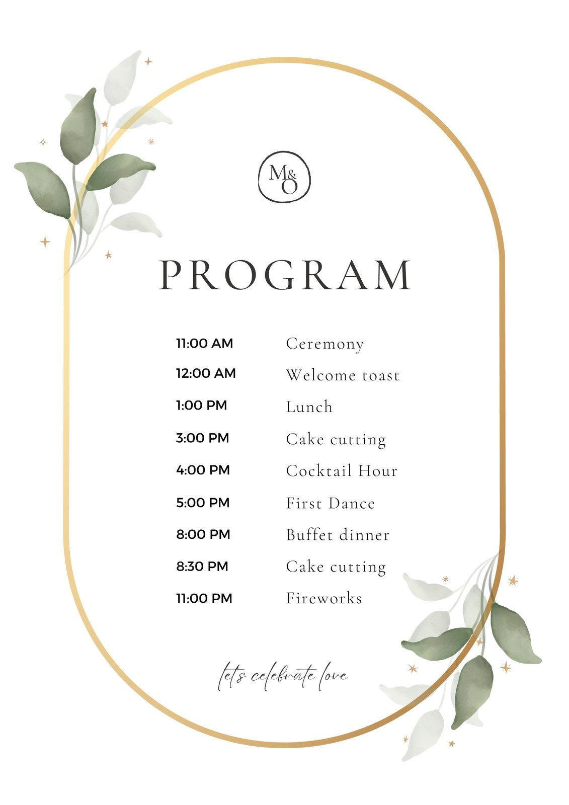 Free, Custom Printable Wedding Program Templates | Canva inside Free Printable Wedding Program Samples