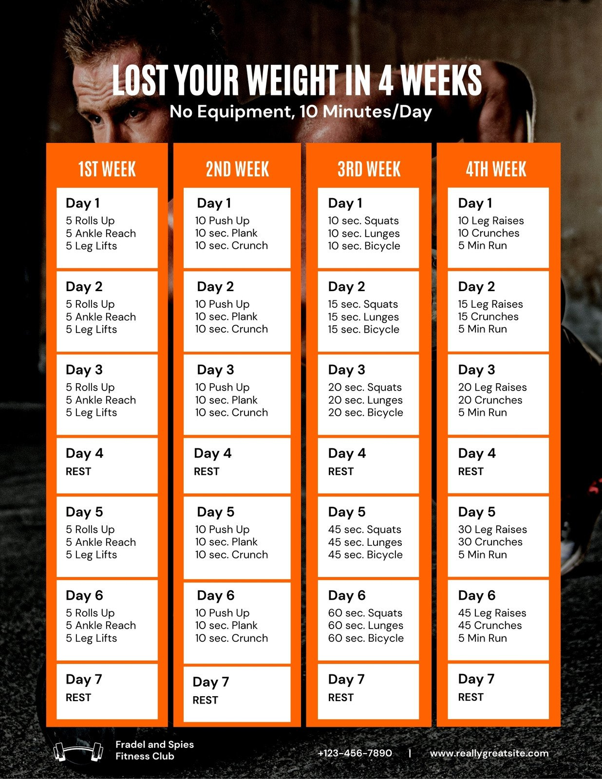 Free, Custom Printable Workout Planner Templates Online | Canva intended for Free Printable Gym Workout Plans