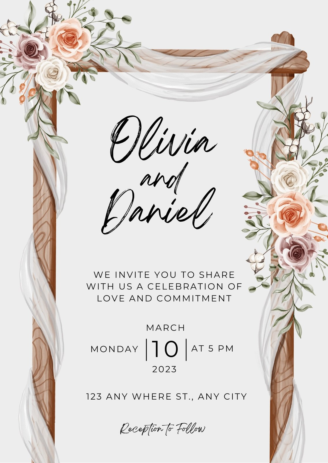 Free Custom Rustic Wedding Invitation Templates | Canva for Free Printable Wedding Inserts