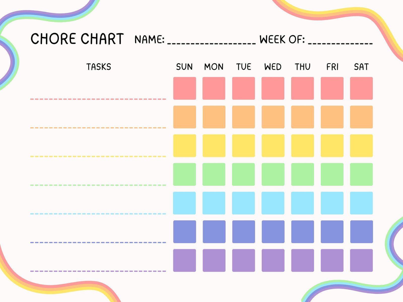 Free Customizable Chore Chart Templates To Print | Canva within Free Printable Chore Chart Ideas