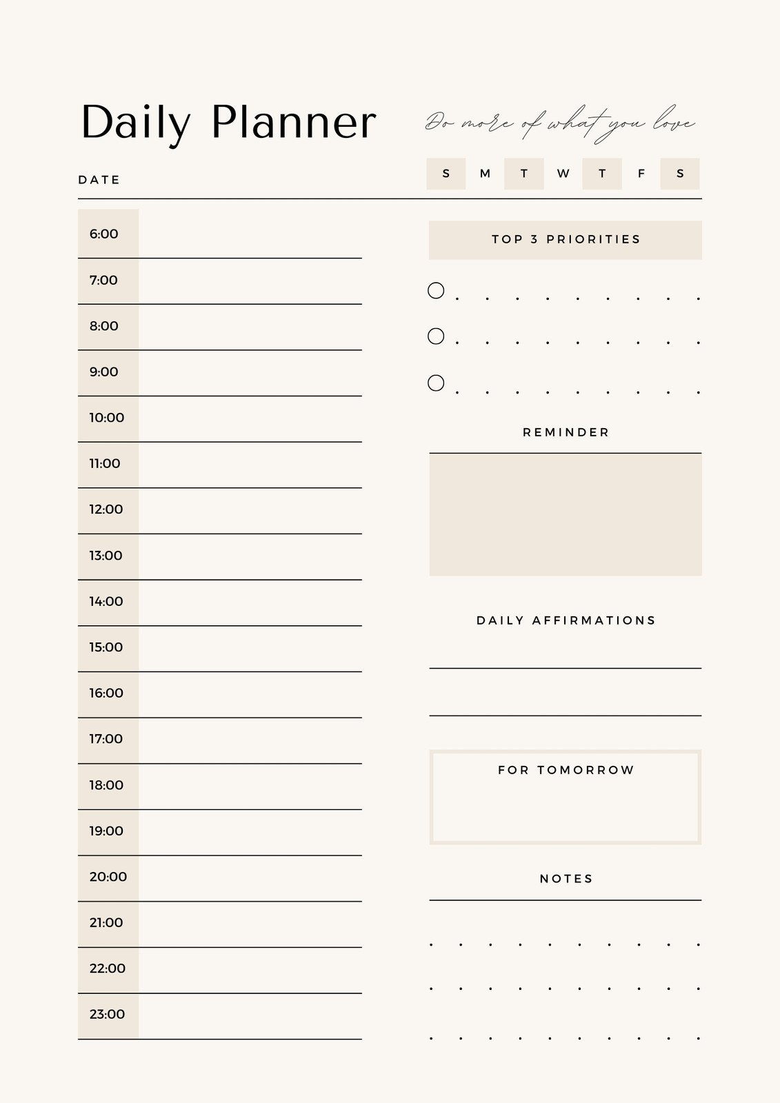 Free Daily Planner Templates To Customize | Canva pertaining to Free Printable Daily Schedule Chart