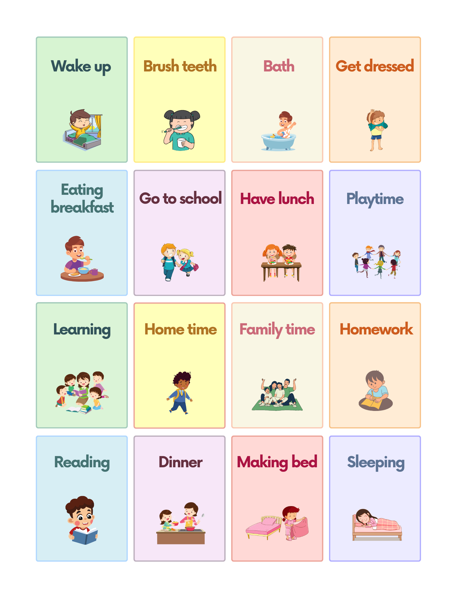 Free Daily Routines Flashcards For Autism And Speech Therapy with Autism Picture Cards Free Printable