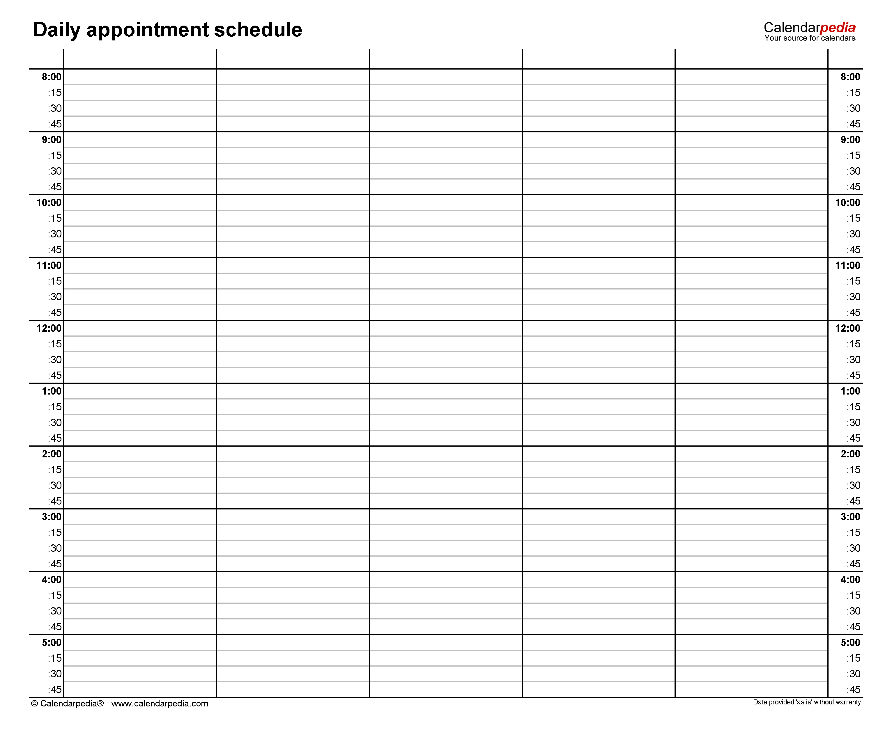 Free Daily Schedules In Pdf Format - 30+ Templates for Free Printable Daily Planner 15 Minute Intervals