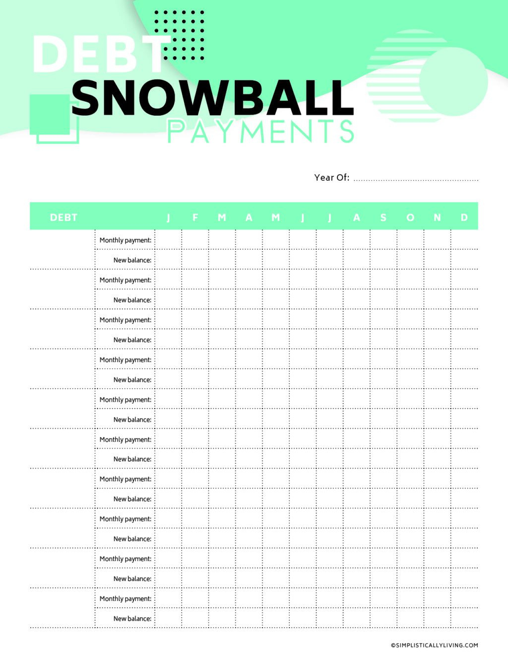 Free Debt Snowball Printable Worksheets – Simplistically Living with Free Printable Debt Snowball Worksheet