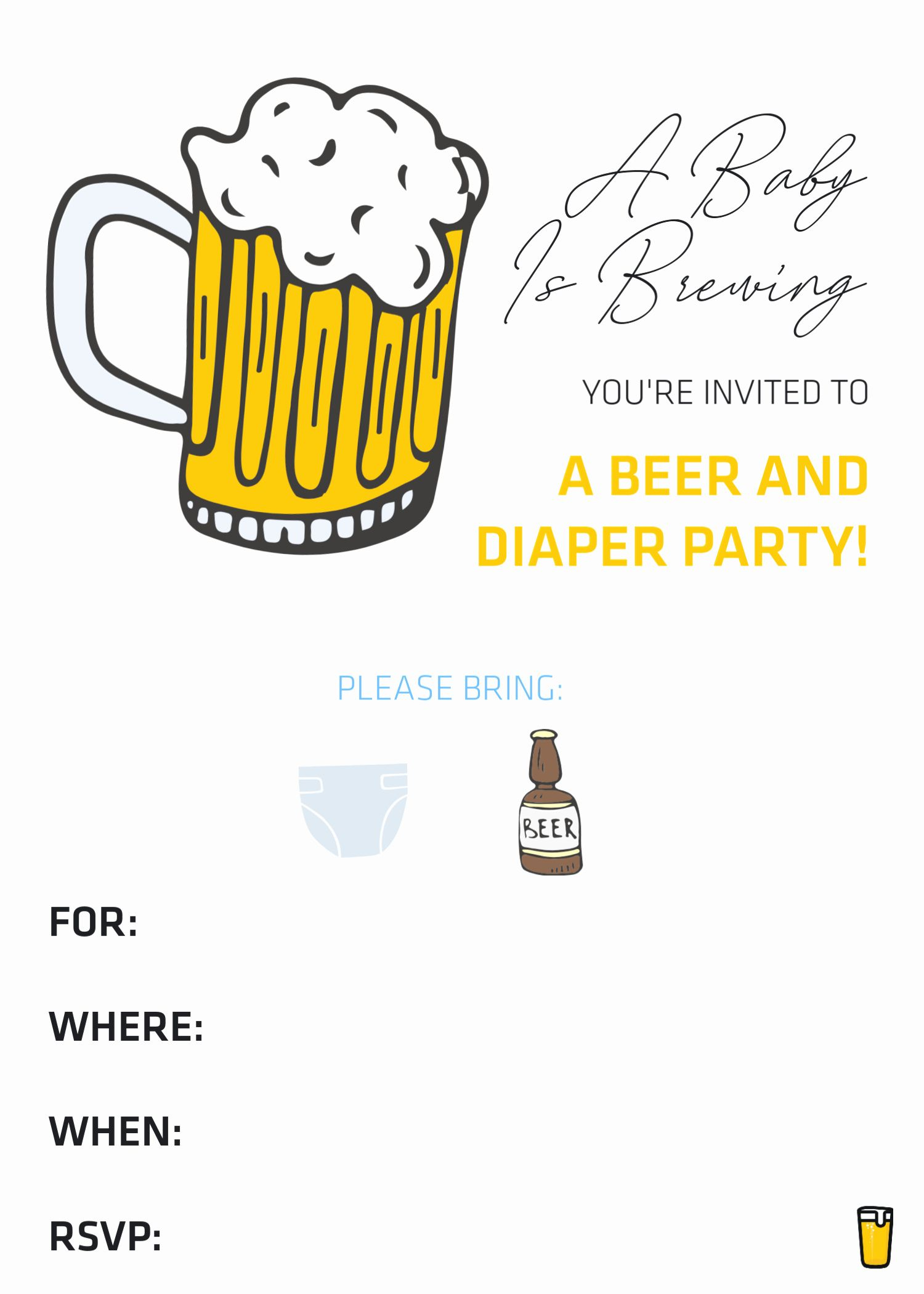 Free Diaper Party Invitation Templates Best Of How To Throw A Beer for Free Printable Diaper Baby Shower Invitations