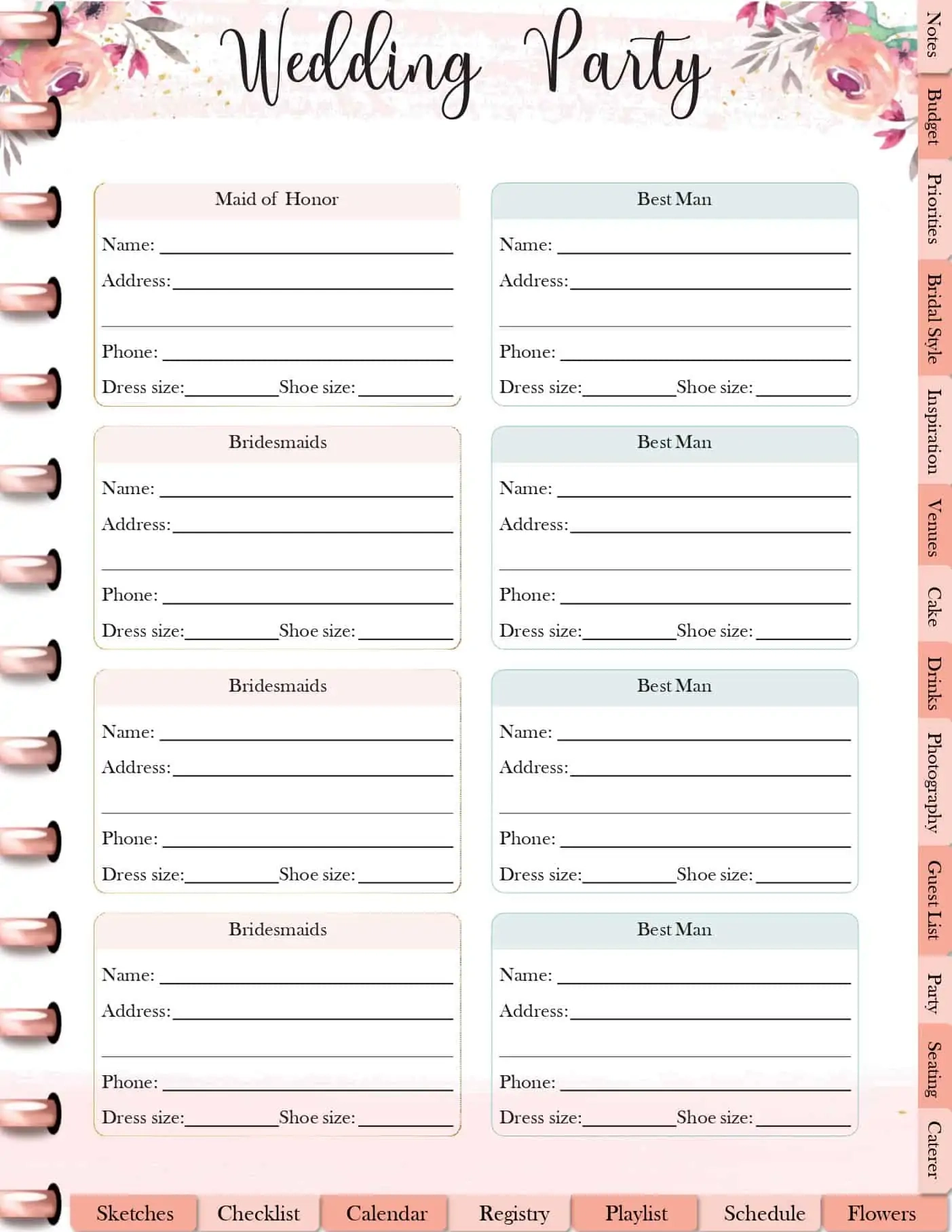 Free Digital Or Printable Wedding Planner | Wedding Spreadsheet within Free Printable Wedding Planner Book Online